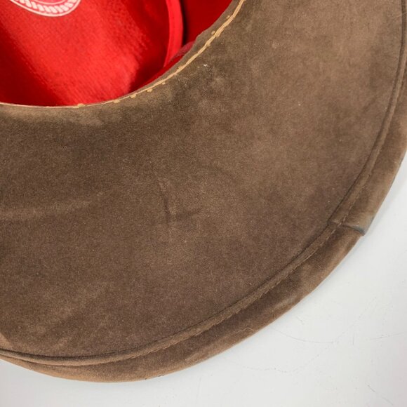 Vintage Bailey U-Rollit Dark Brown Velvet Felt Cowboy Western Hat USA - Picture 10 of 13